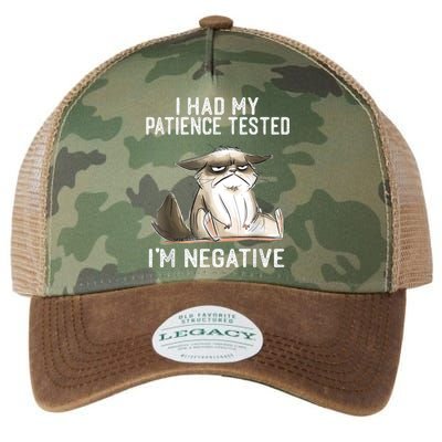 I Had My Patience Tested I'm Negative Cat Funny Sarcasm Legacy Tie Dye Trucker Hat