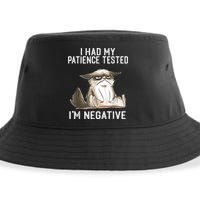 I Had My Patience Tested I'm Negative Cat Funny Sarcasm Sustainable Bucket Hat