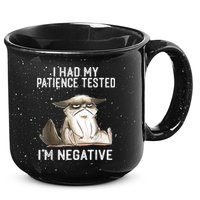 I Had My Patience Tested I'm Negative Cat Funny Sarcasm 15oz Campfire Ceramic Mug