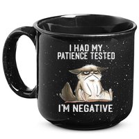 I Had My Patience Tested I'm Negative Cat Funny Sarcasm 15oz Campfire Ceramic Mug