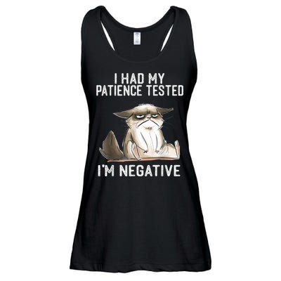 I Had My Patience Tested I'm Negative Cat Funny Sarcasm Ladies Essential Flowy Tank