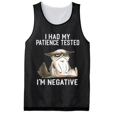 I Had My Patience Tested I'm Negative Cat Funny Sarcasm Mesh Reversible Basketball Jersey Tank