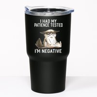 I Had My Patience Tested I'm Negative Cat Funny Sarcasm Tumbler