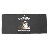 I Had My Patience Tested I'm Negative Cat Funny Sarcasm Large Microfiber Waffle Golf Towel