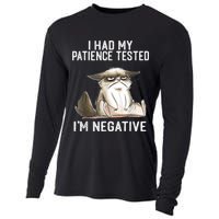 I Had My Patience Tested I'm Negative Cat Funny Sarcasm Cooling Performance Long Sleeve Crew