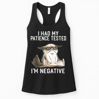 I Had My Patience Tested I'm Negative Cat Funny Sarcasm Womens Tank Top