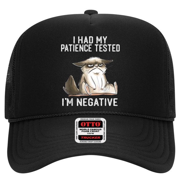 I Had My Patience Tested I'm Negative Cat Funny Sarcasm Hat