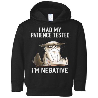 I Had My Patience Tested I'm Negative Cat Funny Sarcasm Toddler Hoodie