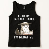 I Had My Patience Tested I'm Negative Cat Funny Sarcasm Tank Top