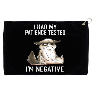 I Had My Patience Tested I'm Negative Cat Funny Sarcasm Grommeted Golf Towel