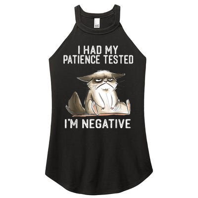 I Had My Patience Tested I'm Negative Cat Funny Sarcasm Women's Perfect Tri Rocker Tank