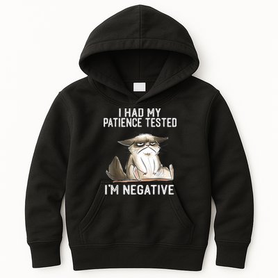 I Had My Patience Tested I'm Negative Cat Funny Sarcasm Kids Hoodie