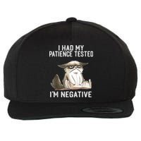 I Had My Patience Tested I'm Negative Cat Funny Sarcasm Wool Snapback Cap