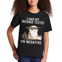 I Had My Patience Tested I'm Negative Cat Funny Sarcasm Kids T-Shirt