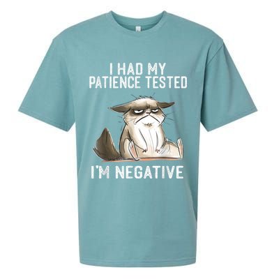 I Had My Patience Tested I'm Negative Cat Funny Sarcasm Sueded Cloud Jersey T-Shirt