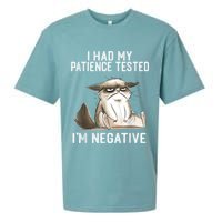 I Had My Patience Tested I'm Negative Cat Funny Sarcasm Sueded Cloud Jersey T-Shirt