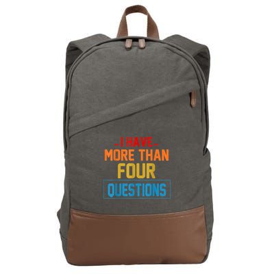 I Have More Than Four Questions Passover Cotton Canvas Backpack