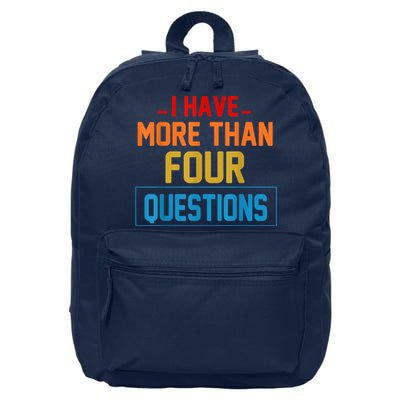 I Have More Than Four Questions Passover 16 in Basic Backpack