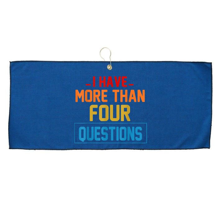 I Have More Than Four Questions Passover Large Microfiber Waffle Golf Towel