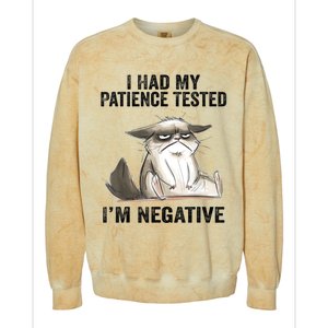 I Had My Patience Tested I'm Negative Cat Funny Sarcasm Colorblast Crewneck Sweatshirt