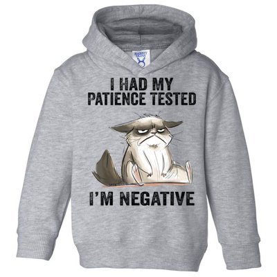 I Had My Patience Tested I'm Negative Cat Funny Sarcasm Toddler Hoodie
