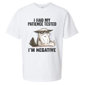 I Had My Patience Tested I'm Negative Cat Funny Sarcasm Sueded Cloud Jersey T-Shirt