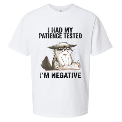I Had My Patience Tested I'm Negative Cat Funny Sarcasm Sueded Cloud Jersey T-Shirt