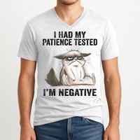 I Had My Patience Tested I'm Negative Cat Funny Sarcasm V-Neck T-Shirt