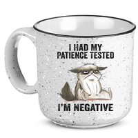 I Had My Patience Tested I'm Negative Cat Funny Sarcasm 15oz Campfire Ceramic Mug
