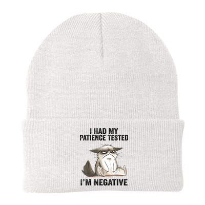 I Had My Patience Tested I'm Negative Cat Funny Sarcasm Beanie