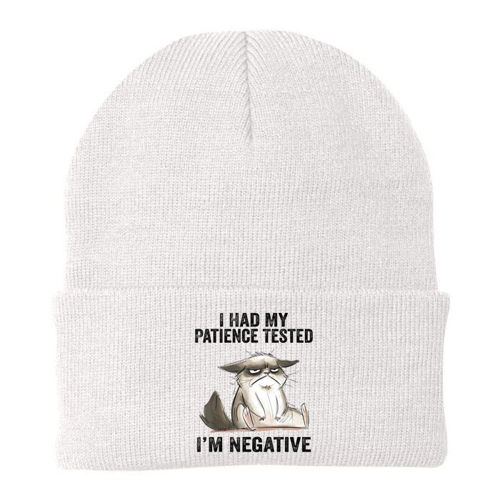 I Had My Patience Tested I'm Negative Cat Funny Sarcasm Beanie