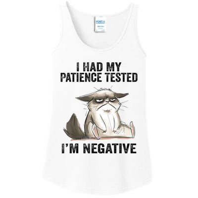 I Had My Patience Tested I'm Negative Cat Funny Sarcasm Ladies Essential Tank