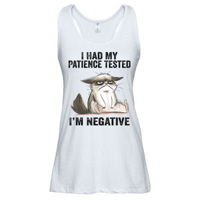 I Had My Patience Tested I'm Negative Cat Funny Sarcasm Ladies Essential Flowy Tank