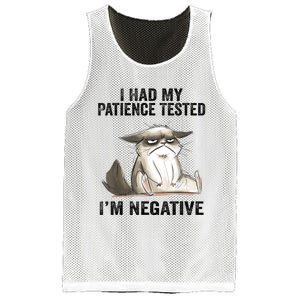 I Had My Patience Tested I'm Negative Cat Funny Sarcasm Mesh Reversible Basketball Jersey Tank