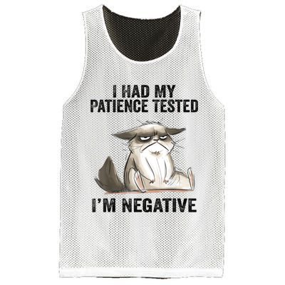 I Had My Patience Tested I'm Negative Cat Funny Sarcasm Mesh Reversible Basketball Jersey Tank