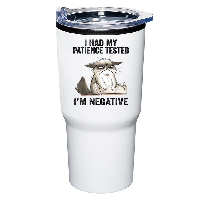 I Had My Patience Tested I'm Negative Cat Funny Sarcasm Tumbler