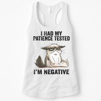 I Had My Patience Tested I'm Negative Cat Funny Sarcasm Womens Tank Top