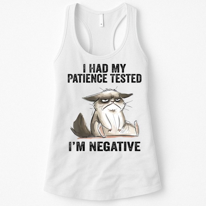 I Had My Patience Tested I'm Negative Cat Funny Sarcasm Womens Tank Top