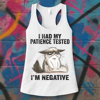 I Had My Patience Tested I'm Negative Cat Funny Sarcasm Womens Tank Top