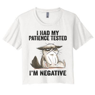 I Had My Patience Tested I'm Negative Cat Funny Sarcasm Crop Top