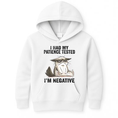 I Had My Patience Tested I'm Negative Cat Funny Sarcasm Kids Hoodie