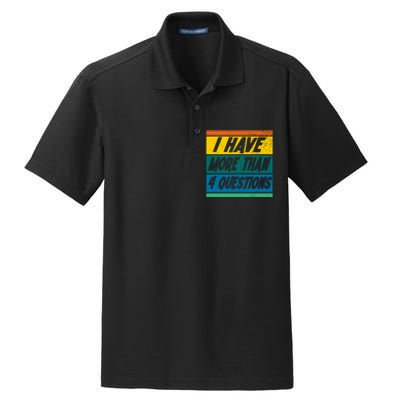 I Have More Than 4 Questions Passover Vintage Dry Zone Grid Polo