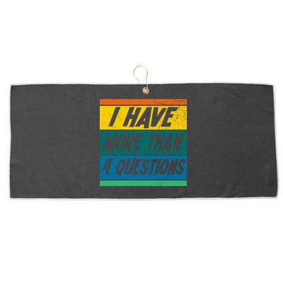 I Have More Than 4 Questions Passover Vintage Large Microfiber Waffle Golf Towel