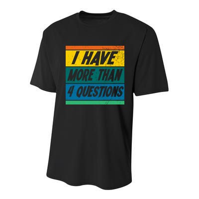 I Have More Than 4 Questions Passover Vintage Youth Performance Sprint T-Shirt