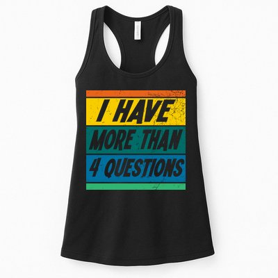 I Have More Than 4 Questions Passover Vintage Womens Tank Top