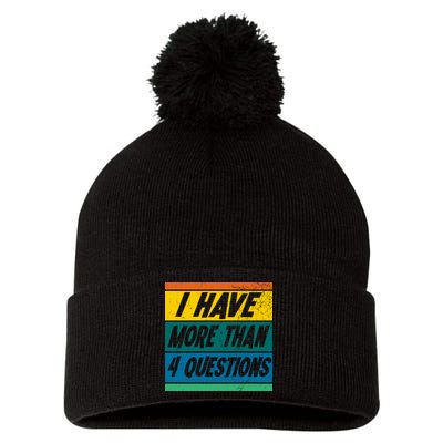 I Have More Than 4 Questions Passover Vintage Pom Pom 12in Knit Beanie