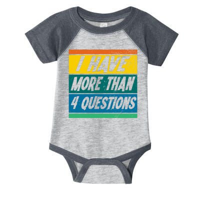 I Have More Than 4 Questions Passover Vintage Infant Baby Jersey Bodysuit