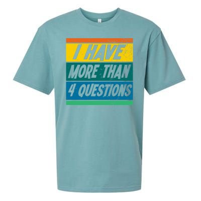 I Have More Than 4 Questions Passover Vintage Sueded Cloud Jersey T-Shirt