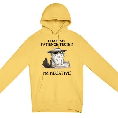 I Had My Patience Tested I'm Negative Cat Funny Premium Pullover Hoodie