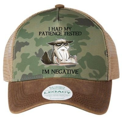 I Had My Patience Tested I'm Negative Cat Funny Legacy Tie Dye Trucker Hat